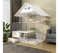Indoor Cat Cage with Litter Box,Cat Cage Extra Large,Guinea Pig Cage with Top,Pet Cages for Small Animals,Ideal for 1-4 Cats