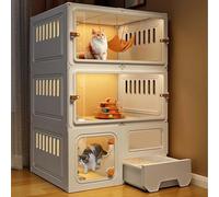 Indoor Cat Cage with Litter Box, Large Pet Enclosure Featuring Sliding Door for Comfortable Living Space(70 * 45 * 105cm)