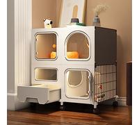 Indoor Cat Cage with Litter Box - Stress-Free Playpen for Kittens, Easy Setup No Tools Required