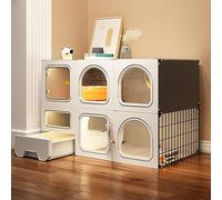Indoor Cat Cage with Litter Box - Stress-Free Playpen Kennel for Easy Installation in Living Room and Bedroom