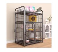 Indoor Cat Cage with Ramp, Playpen with Wheels and Storage Area for Cats and Kittens