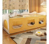 Indoor Cat Cage with Top Storage, Semi-Closed Enclosure & Lounge Bed, Ideal Playpen for Kittens and Cats, Easy DIY Installation