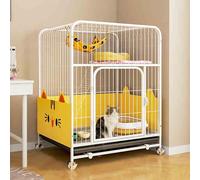 Indoor Cat Cage with Tray, Cat Playpen Metal Kennel, Large Cat Cage Enclosures Indoor, Pet Cages for Cats with Wheels for Ferret Chinchilla Rabbit Squirrels(White,78x100cm/30.7x39.4in)