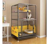 Indoor Cat Cage with Tray, Cat Playpen Metal Kennel, Large Cat Cage Enclosures Indoor, Pet Cages for Cats with Wheels for Ferret Chinchilla Rabbit Squirrels(Black,71x127cm/27.9x50in)