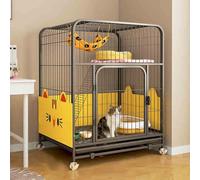 Indoor Cat Cage with Tray, Cat Playpen Metal Kennel, Large Cat Cage Enclosures Indoor, Pet Cages for Cats with Wheels for Ferret Chinchilla Rabbit Squirrels(Black,78x100cm/30.7x39.4in)