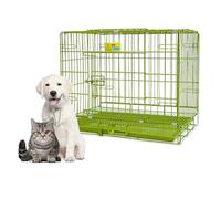 Indoor Cat Cage with Tray Portable Metal Pet Crate Puppy Playpen Removable, Metal Wire Kennels Ideal for Kittens, Puppies, Rabbits, Chinchillas(Green,Small)