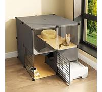 Indoor Cat Cages, Cat Cage with Cat Litter Box, 2/3 Tier Cat Cage, Cat Enclosure, Small Animal Cage, Dog Cage, Easy to Clean, Place