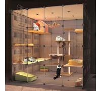 Indoor Cat Cages Enclosures Cat Trap Cage Window Cage For Cats Transparent Design Installation Tool + Reinforcement Buckle