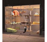 Indoor Cat Cages Enclosures Cat Trap Cage Window Cage For Cats Transparent Design Installation Tool + Reinforcement Buckle