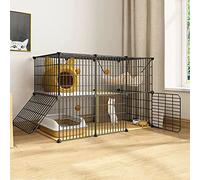 Indoor Cat Cages Enclosures, Large Cat Cage, Cat Playpen Pet Playpen, with Small Hammer + Ladder + Cat Hammock +Cat Nest + Cat Litter Box + Cat Bowl + Cat Scratching Post
