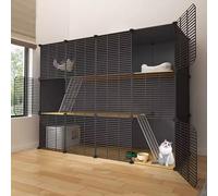 Indoor Cat Cages Enclosures, Pet Cages for Cats, Cat Enclosure, Encrypted Grid, Suitable for Kittens(147x49x109cm)