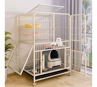 Indoor Cat Cages, Large Pet Cages, Extra Large Cat Enclosures, Outdoor Cat Enclosures with Removable Tray and Universal Wheel, Reinforced and Thickened, pi