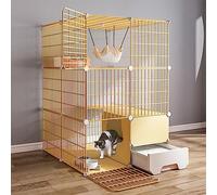 Indoor Cat Cages with Detachable Litter Box, Wire Kennels, Cat Bed, DIY Cat Fence, Pet Enclosure, Large Exercise Space (dimens