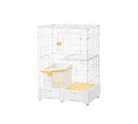 Indoor Cat Cages with Litter Box, Easy to Clean and Assemble, Small Space Cat House with Locking Door, Portable Outdoor Cat Enclosure (82 x 56 x 112 cm)