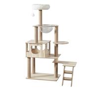 Indoor Cat Climber with Scratching Post and Bed, Easy Assembly Cat Tree Tower