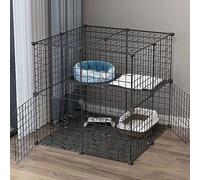 Indoor Cat Crate Furniture, Multi-layer Metal Wire Netting Villa for Small Animals Including Guinea Pig, Ferret, Chinchilla, Hedgehog - Large Space Design