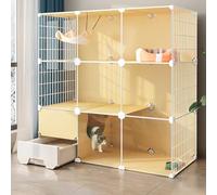 Indoor Cat Enclosure, Cat Kennel Cat Playpen For Indoor Cats, Pet Cage Diy Cat Enclosures Large Playpen Detachable Metal Wire Large Exercise Place Ideal for 1-2 Cats