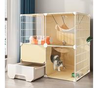 Indoor Cat Enclosure, Cat Kennel Cat Playpen For Indoor Cats, Pet Cage Diy Cat Enclosures Large Playpen Detachable Metal Wire Large Exercise Place Ideal for 1-2 Cats