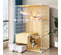 Indoor Cat Enclosure, Cat Kennel Cat Playpen For Indoor Cats, Pet Cage Diy Cat Enclosures Large Playpen Detachable Metal Wire Large Exercise Place Ideal for 1-2 Cats