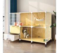 Indoor Cat Enclosure, Cat Kennel Cat Playpen For Indoor Cats, Pet Cage Diy Cat Enclosures Large Playpen Detachable Metal Wire Large Exercise Place Ideal for 1-2 Cats
