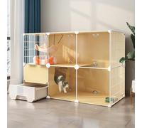 Indoor Cat Enclosure, Cat Kennel Cat Playpen For Indoor Cats, Pet Cage Diy Cat Enclosures Large Playpen Detachable Metal Wire Large Exercise Place Ideal for 1-2 Cats