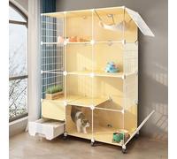 Indoor Cat Enclosure, Cat Kennel Cat Playpen For Indoor Cats, Pet Cage Diy Cat Enclosures Large Playpen Detachable Metal Wire Large Exercise Place Ideal for 1-2 Cats