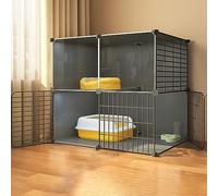 Indoor Cat Enclosure DIY Kitten HouseDetachable Metal Wire Kennels Large Pet Playpen for Cats Safe Exercise Area (No Wheels75x39x73cm)