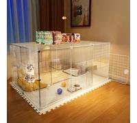 Indoor Cat Enclosure - Multifunctional Detachable Cat Cage with Transparent PP Resin for Indoor Use, Large Cat Condo and Pet Enclosure