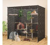 Indoor Cat Enclosure - Spacious Detachable Kennel with Door for Multiple Kittens and Small Pets, Ideal for Home Use