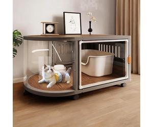Indoor Cat Enclosure - Spacious House for 1-2 Cats with Panoramic View, Portable and Expandable Design for Indoor Use
