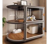 Indoor Cat Enclosure - Spacious Panoramic House for 1-2 Cats, Expandable Design, Easy to Move