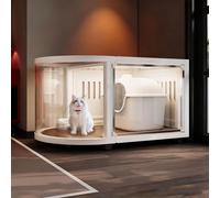 Indoor Cat Enclosure with Panoramic View, Spacious House for 1-2 Cats, Easy to Move and Expandable Design