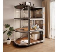 Indoor Cat Enclosure with Panoramic View, Spacious House for 1-2 Cats, Easy to Move and Expandable Design