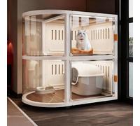 Indoor Cat Enclosure with Panoramic View, Spacious House for 1-2 Cats, Easy to Move and Expandable Design