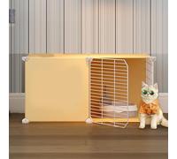 Indoor Cat Enclosure with Thick Steel Bars for DIY Free Assembly, Ideal for Small and Medium Sized Cats in Home Environments