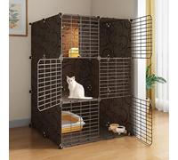 Indoor Cat Enclosures Playpen, Detachable Metal Kennel DIY Assembled for Small Animal House and Kitten Safety