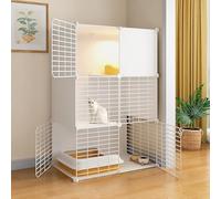 Indoor Cat Enclosures Playpen, DIY Assembled Detachable Metal Kennel Villa for Small Animals