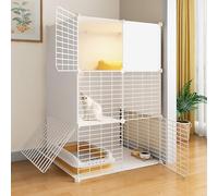 Indoor Cat Enclosures Playpen, DIY Assembled Detachable Metal Kennel Villa for Small Animals