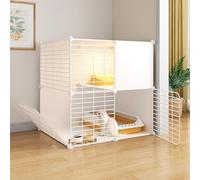 Indoor Cat Enclosures Playpen, DIY Assembled Detachable Metal Kennel Villa for Small Animals