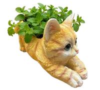 Indoor Cat Flower Pot,Resin Statue Decor Kitten Flower Pot,Small Planter | for Garden Indoor Outdoor Home Bookshelf Entryway Landscape Living Room Office