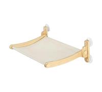 Indoor Cat Hammock - Suction Cup Wooden Perch, Removable Kitten Bed | Comfortable Hanging Lounger | Home Apartment Wall Corner Living Room Bedroom Pet Relaxation Resting Spot Cat Window Hammock