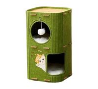 Indoor Cat House - Double Layer Foldable Cave, 37x37x60cm Felt Cat Nest Plush Ball, Feline Relaxation Accessory Case Housing, Pet Tent | for Kitten Rest Play Sleep Indoor Home Travel Comfort