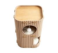 Indoor Cat House, Double Layer Foldable House, Cat Nest with Plush Ball, for Apartment Kittens, as a Rest and Play Home and Retreat, Suitable for Indoor Use