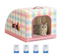 Indoor Cat House, Portable Comfort Shelter, Handle Design, Cooling | Comfortable Resting Space, Insulated Design Helps Maintain Comfort, Portable Handle, Suitable Daily Pet Relaxation Home
