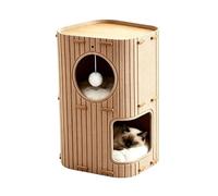 Indoor Cat House - Scratch Resistant Felt Cat Bed, 37x37x60cm Portable Folding, Hideaway Accessory Case Housing, Pet Tent | for Bedroom Living Room Apartment Travel Furniture Protection