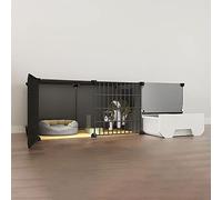 Indoor Cat House with Litter Box Large 2/3 Tier Cat Enclosure DIY Cat Castle for Small Pets Perfect Exercise Space for 13 Cats (111x49x39cm)