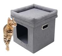 Indoor Cat Houses - Double Layer Folding Pet Bed, Removable Waterproof Small Cat Tower, Comfortable, Fully Enclosed Hideaway Apartment, All Seasons Foldable Cat Nest Cat