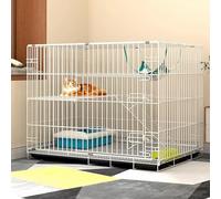 Indoor Cat Kennel, Foldable Tiered Small Animal Cage with PVC Tray, Space-Saving Iron Frame Design for Easy Storage and Ample Activity Space