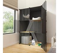 Indoor Cat Playpen Enclosures Cage,DIY for Cats Rabbits Small Animals Multiple Sizes Black (Material: Resin,Iron)(29.5x15.4x43.7in/75x39x111cm)