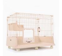 Indoor Cat Playpen Enclosures Cage, with Wheels Top Cover Quick Assembly for Cats Multiple Heights(Beige,101x66x69cm)